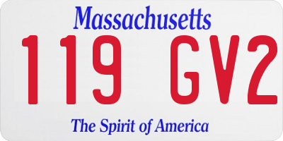 MA license plate 119GV2