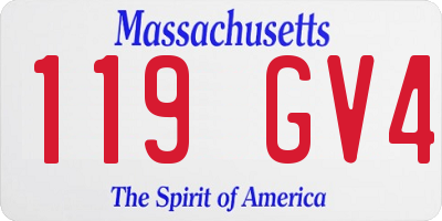 MA license plate 119GV4