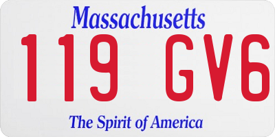 MA license plate 119GV6