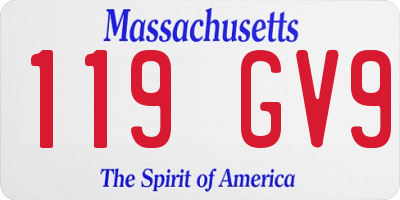 MA license plate 119GV9