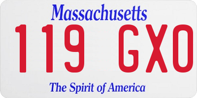 MA license plate 119GX0