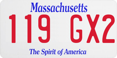 MA license plate 119GX2