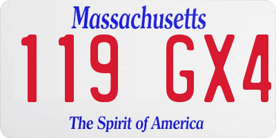 MA license plate 119GX4