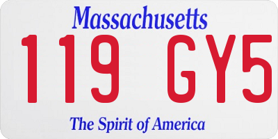 MA license plate 119GY5