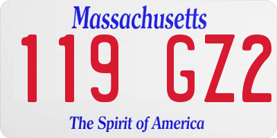 MA license plate 119GZ2