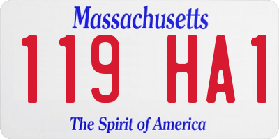 MA license plate 119HA1