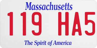 MA license plate 119HA5