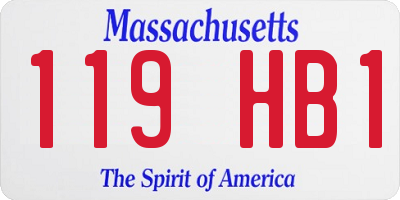 MA license plate 119HB1