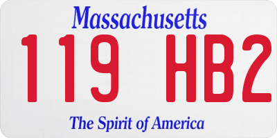 MA license plate 119HB2