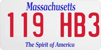 MA license plate 119HB3
