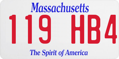 MA license plate 119HB4