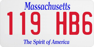 MA license plate 119HB6