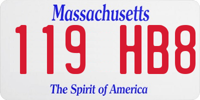 MA license plate 119HB8