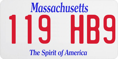 MA license plate 119HB9
