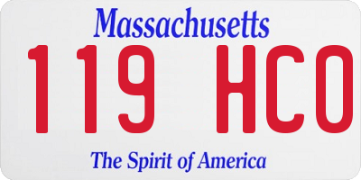 MA license plate 119HC0