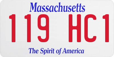MA license plate 119HC1
