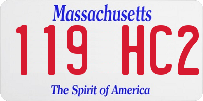 MA license plate 119HC2