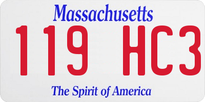 MA license plate 119HC3