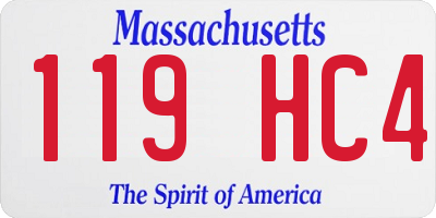 MA license plate 119HC4