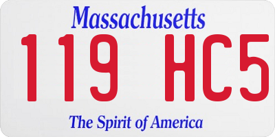 MA license plate 119HC5