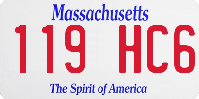 MA license plate 119HC6
