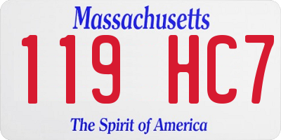 MA license plate 119HC7