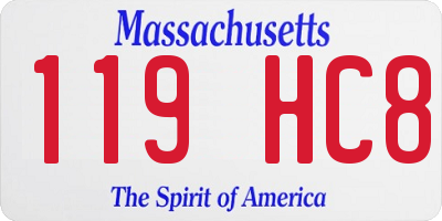 MA license plate 119HC8