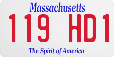 MA license plate 119HD1