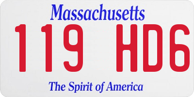 MA license plate 119HD6