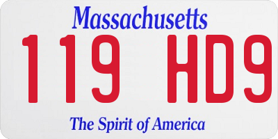 MA license plate 119HD9