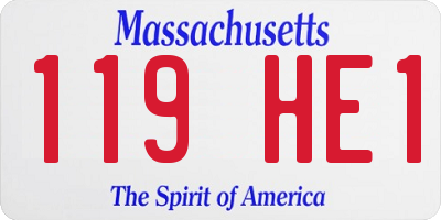 MA license plate 119HE1