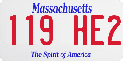 MA license plate 119HE2