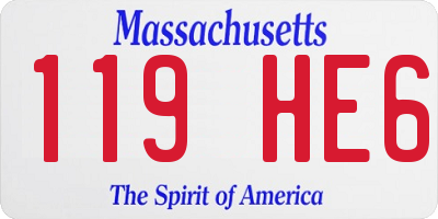MA license plate 119HE6