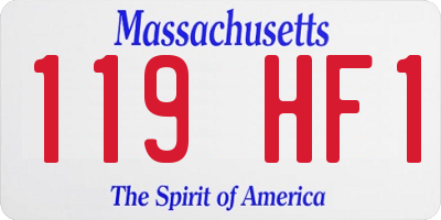 MA license plate 119HF1
