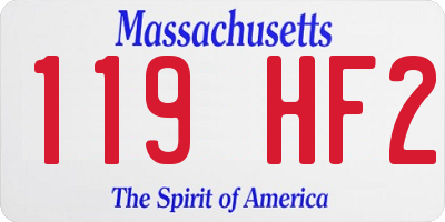MA license plate 119HF2