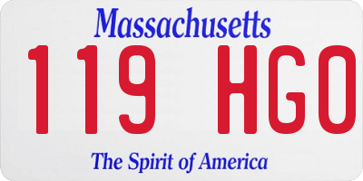 MA license plate 119HG0
