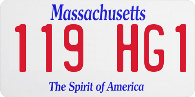 MA license plate 119HG1