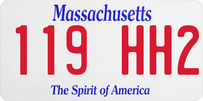 MA license plate 119HH2