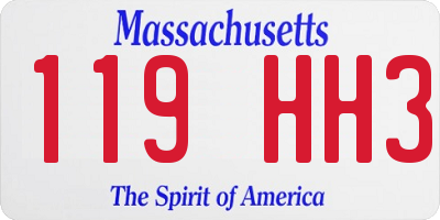 MA license plate 119HH3
