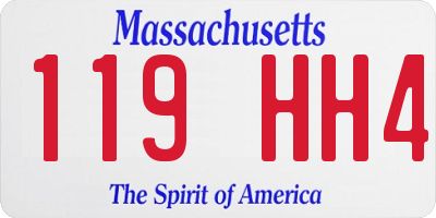 MA license plate 119HH4