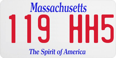 MA license plate 119HH5