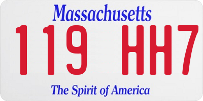 MA license plate 119HH7
