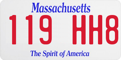 MA license plate 119HH8