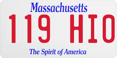 MA license plate 119HI0