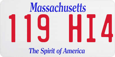 MA license plate 119HI4