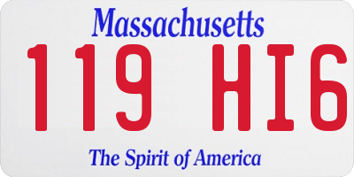MA license plate 119HI6
