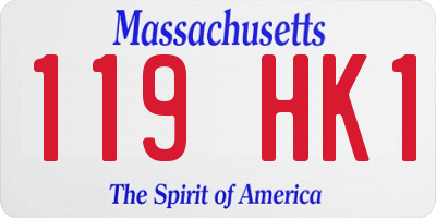 MA license plate 119HK1