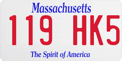 MA license plate 119HK5