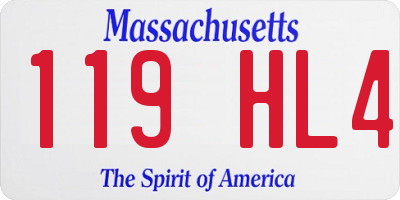 MA license plate 119HL4