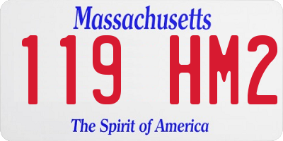 MA license plate 119HM2